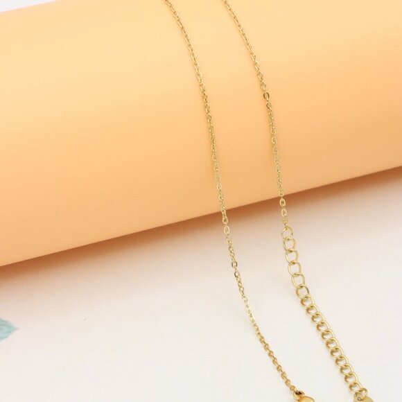 Minimalist Leaf Charm Yellow Necklace with Adjustable Gold Chain, XPNL0383 - Picture 12 of 13